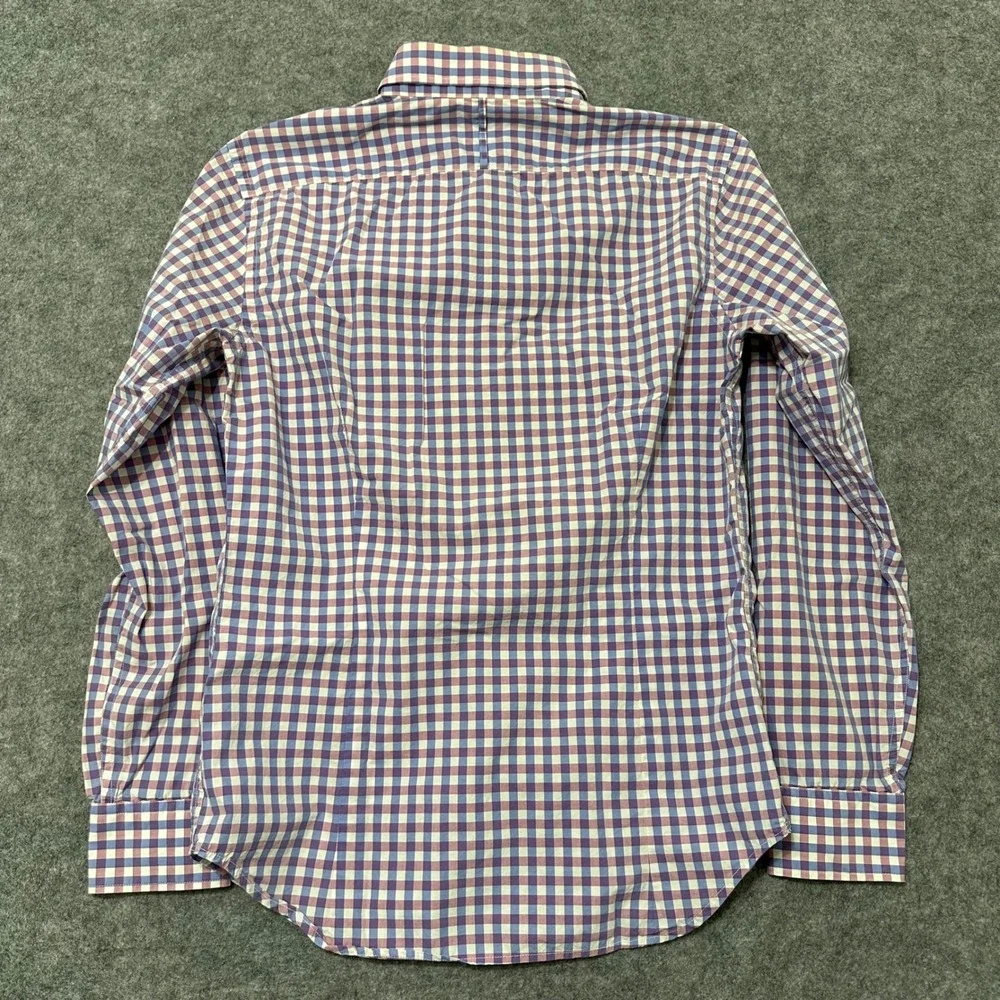 Banana Republic Button Down Shirt Mens Small Purple Gingham Softwash Slim Fit